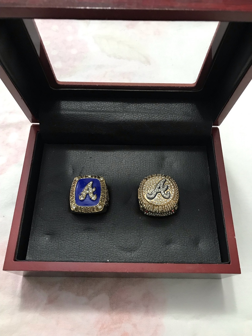 Atlanta Braves 1999 & 2021 Championship Collector’s Ring with Wooden Box
